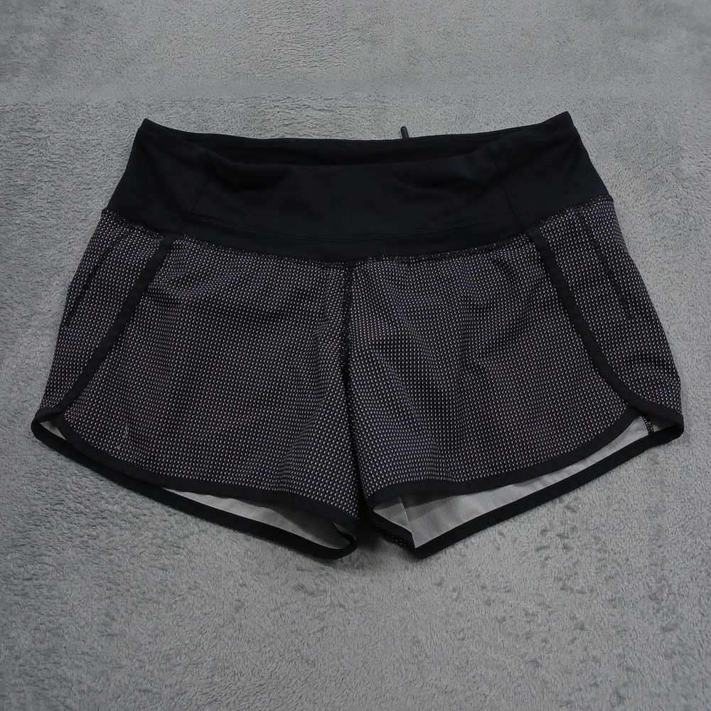 Lululemon Shorts Womens 4 Gray Casual Drawstring Pockets Logo Activewear A4